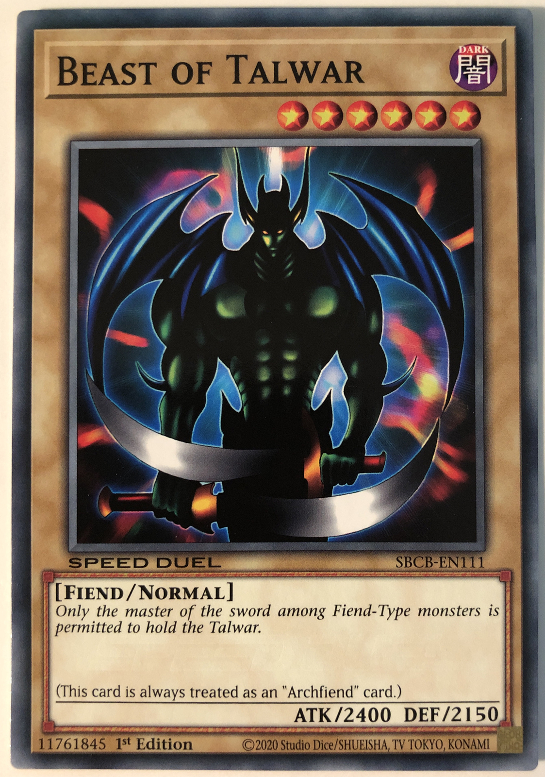 Talwar Box Beast of Talwar SBCB-EN111 Speed Duel: Battle City Box 1st Edition for ...