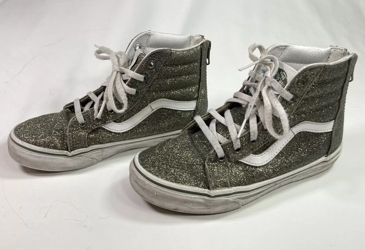 Kids VANS Glitter SK8-Hi Zip High-top Sneakers/Dark Olive Green Sz 3 Girls  | eBay