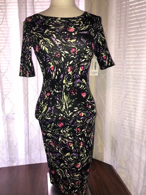 LuLaRoe XXS Black Julia dress With Floral Pattern | eBay