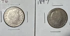 1896 & 1897 Barber Quarter, 25 Cents, Silver, USA, NM, G