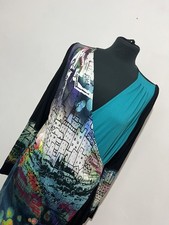 Jorli Wrap Style Midi Dress With City Scape Print UK 14 Vibrant Print