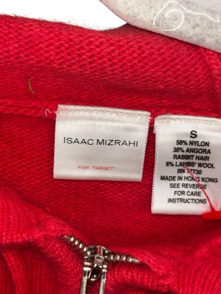 Sudadera con Capucha Isaac Mizrahi For Target Mujer Talla S Rojo Corderos Lana Manga Larga Cremallera Completa Foto 3 de 4