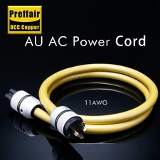 Preffair AU/EU/US/UK Gold Plated Plug 11AWG OCC Copper Audio Power Cable