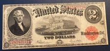 1917 $2 LEGAL TENDER NOTE RED SEAL LARGE SIZE