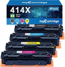414X Toner Cartridges 4 Pack High Yield with Chip HP for Color Laserjet Pro MFP
