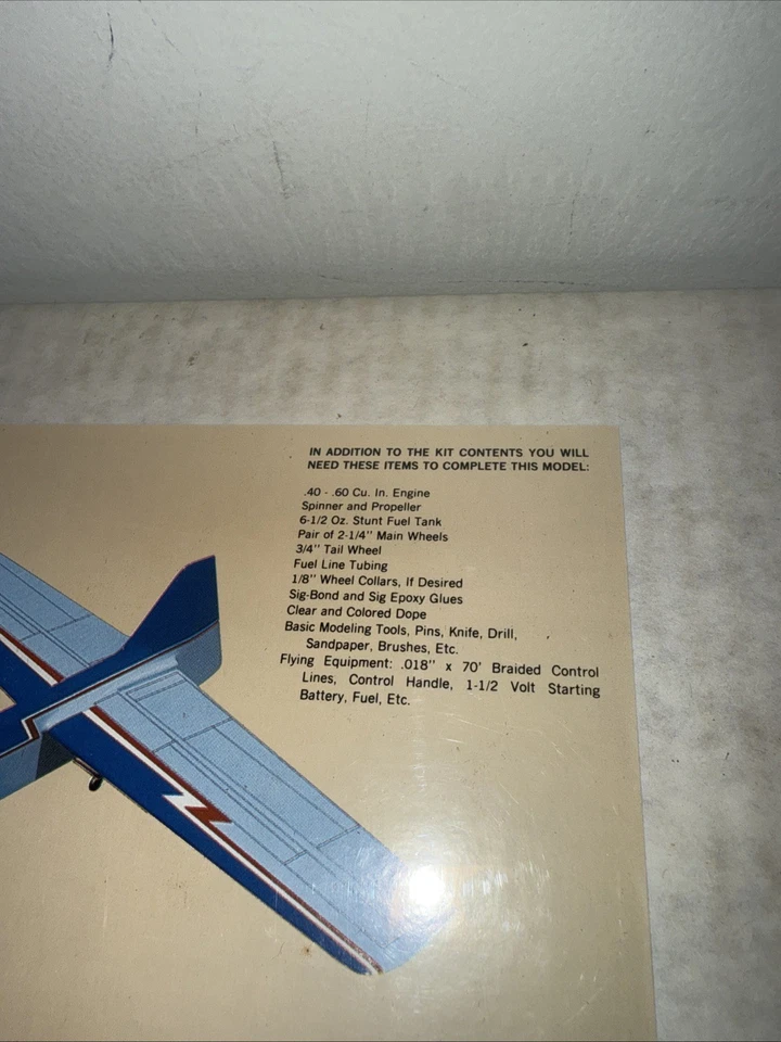 Rare SIG Magnum .40-.60 Powered Control-line Stunter r/c kit Cl-24 - Image 4 of 4