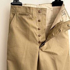 Vintage 1940s Us Army Side Double Chino Pants Size W 32 L33 Beige Deadstock Vintage 1940s Us Army Side Double Chino Pants Size W 32 L33 Beige Deadstock
