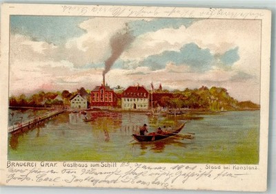 13667897 - 7750 Staad brewery Graefliches Gasthaus zum Schiff wall painting 1901