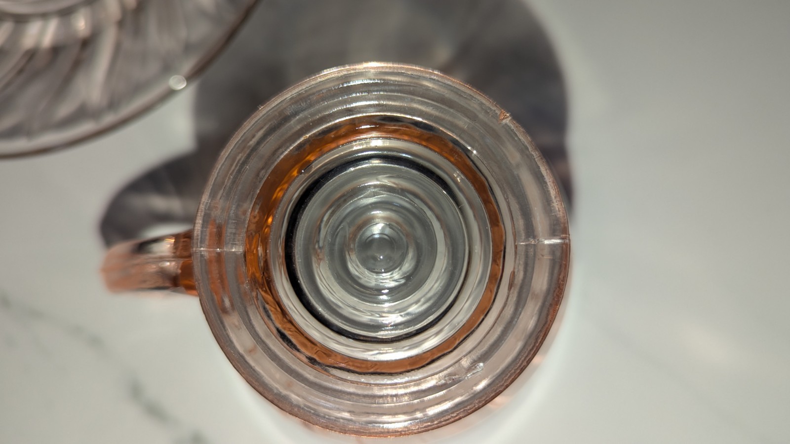 Jeanette Glass  SWIRL Pink Depression Glass cup and saucers set  Set of 3