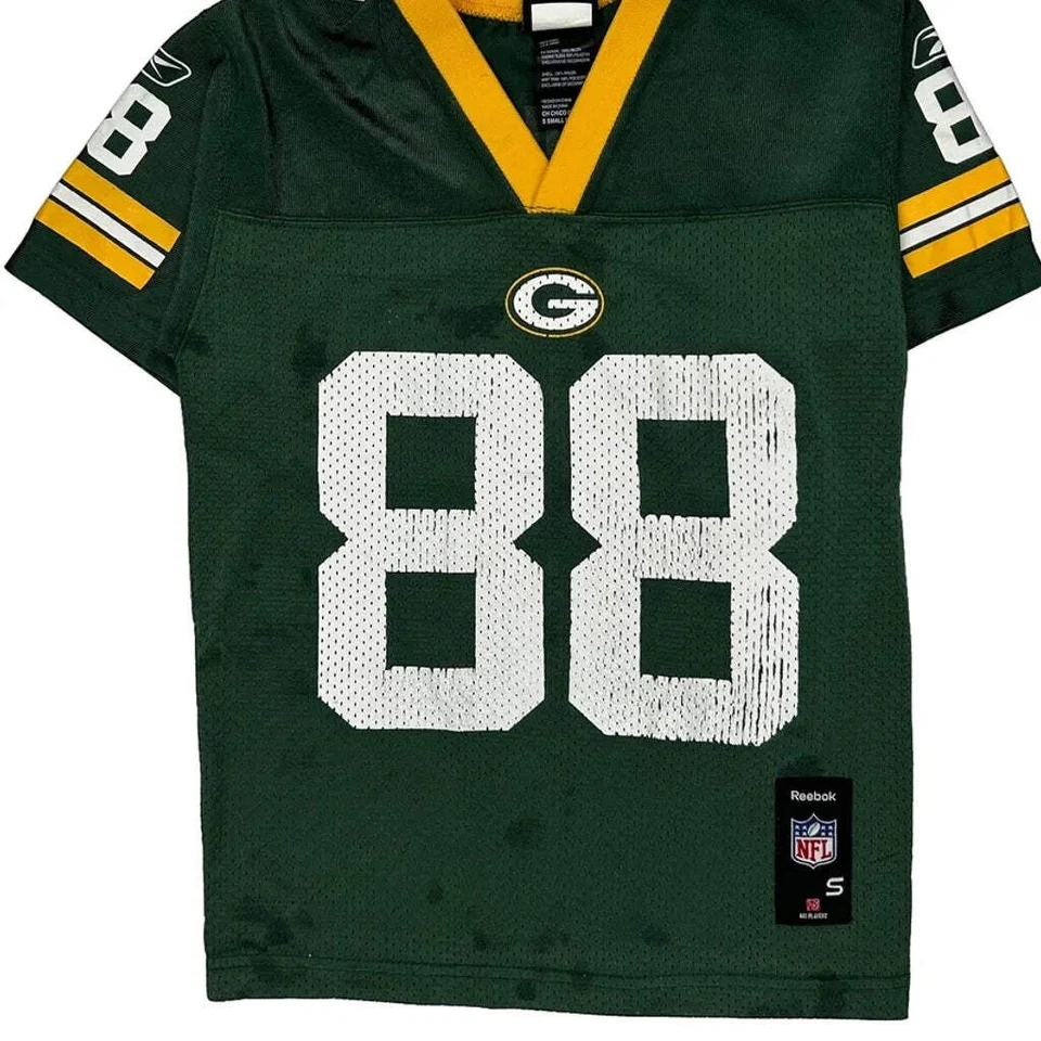 Camiseta de fútbol americano Reebok NFL Green Bay Packers, 8 años - pequeña de poliéster amarillo Foto 4 de 4