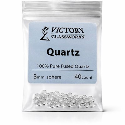 Clear Quartz Balls 3mm Pack 40 Optical Grade Fused Silica Glass Spheres No Hole