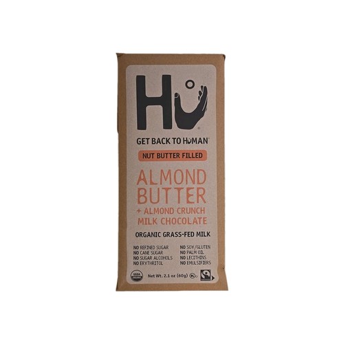 Hu Kitchen Organic Milk Chocolate Filled Almond Butter Crunch Bar (Pack of 6)