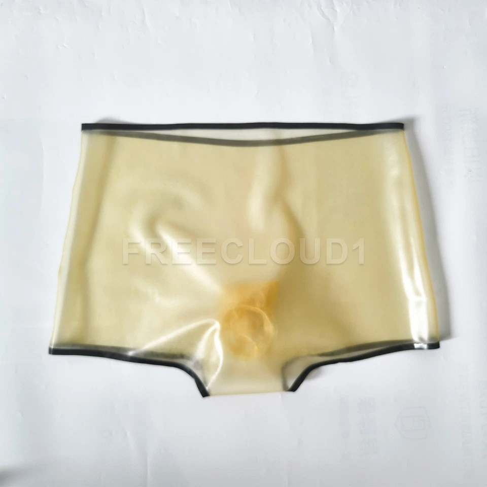 Clear Männer Latex Gummi Shorts Unterwäsche mit Penis Set Fetisch 0.4mm - Bild 2 von 4