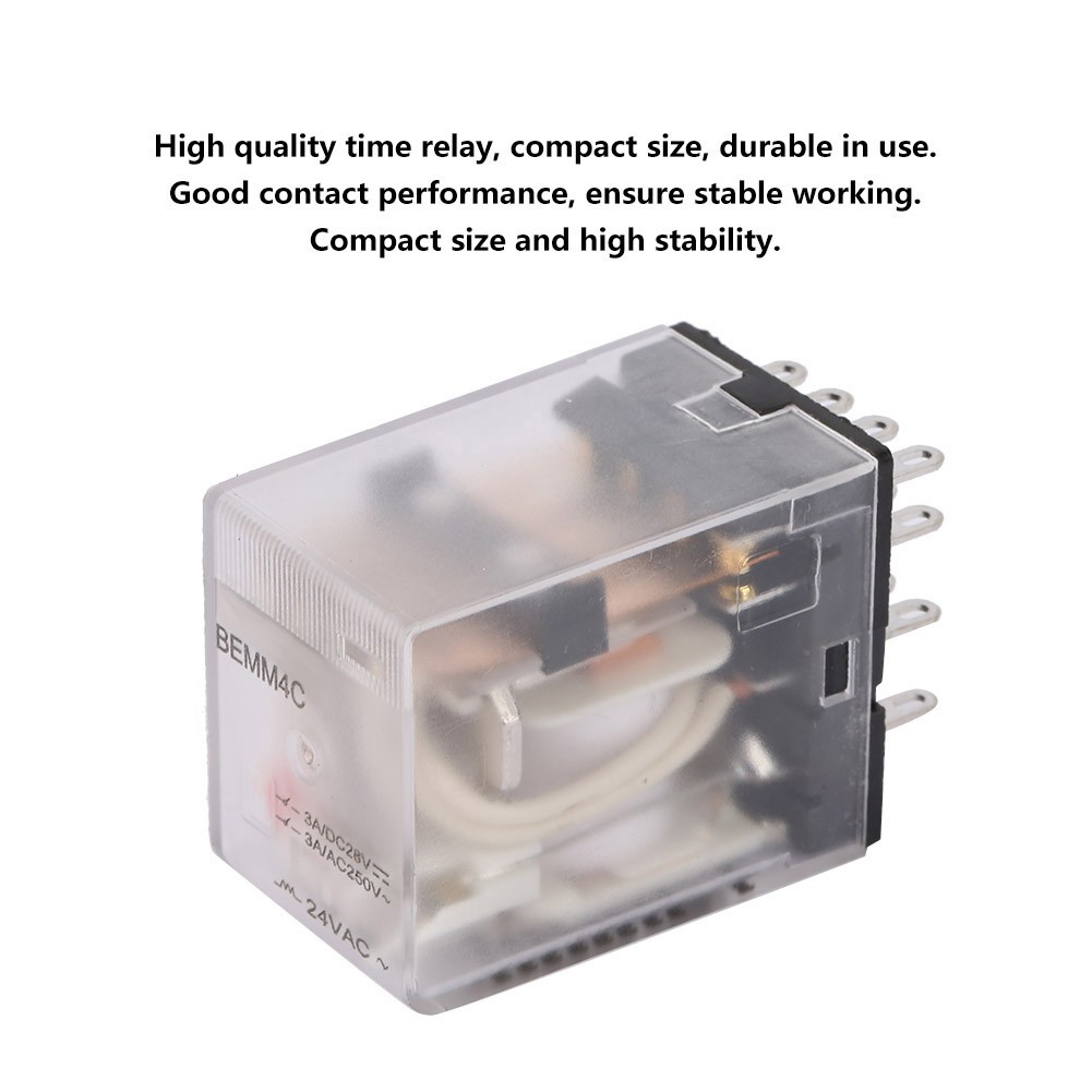 BEMM4C 14 Pin 5A Mini Power Intermediate Relay Electromagnetic Relay (24VAC)