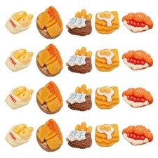 Cute Cheese Long Bread Toast Dollhouse Miniature Food Mixing Colors, 20pcs