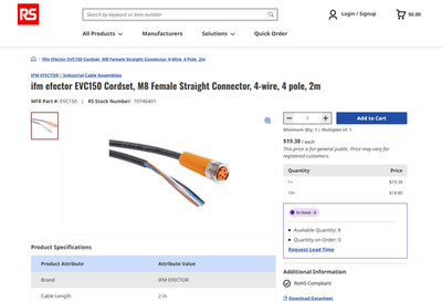 IFM EVC150 Cable EVC150 - NEW QTY 2