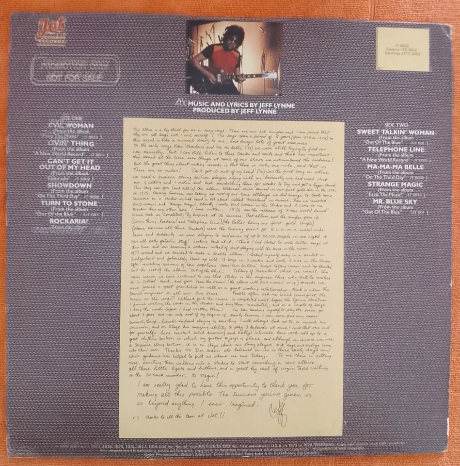 ELO - GREATEST HITS - AUSTRALIAN PROMO - VINYL RELEASE - Image 2 of 4