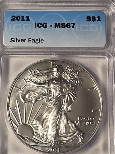 2011 Silver Eagle $1 Dollar 1oz ICG MS-67 .999 -MS-Brilliant Uncirculated-