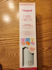 Paris Hilton White 22oz Vitapod Water Bottle + 6 Pods W/Electrolytes Starter Kit