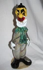 Vintage Venetian Art Glass Clown Figurine Hand Blown Italy Label 10” Exc Cond