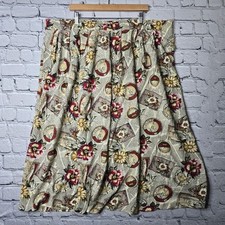 Vintage Kathie Lee Floral London Print A-Line Skirt Elastic Back Waistband 22W
