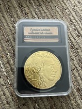 2023 24K Gold-Plated American Gold Buffalo Indian Head Tribute Coin In Case 2022