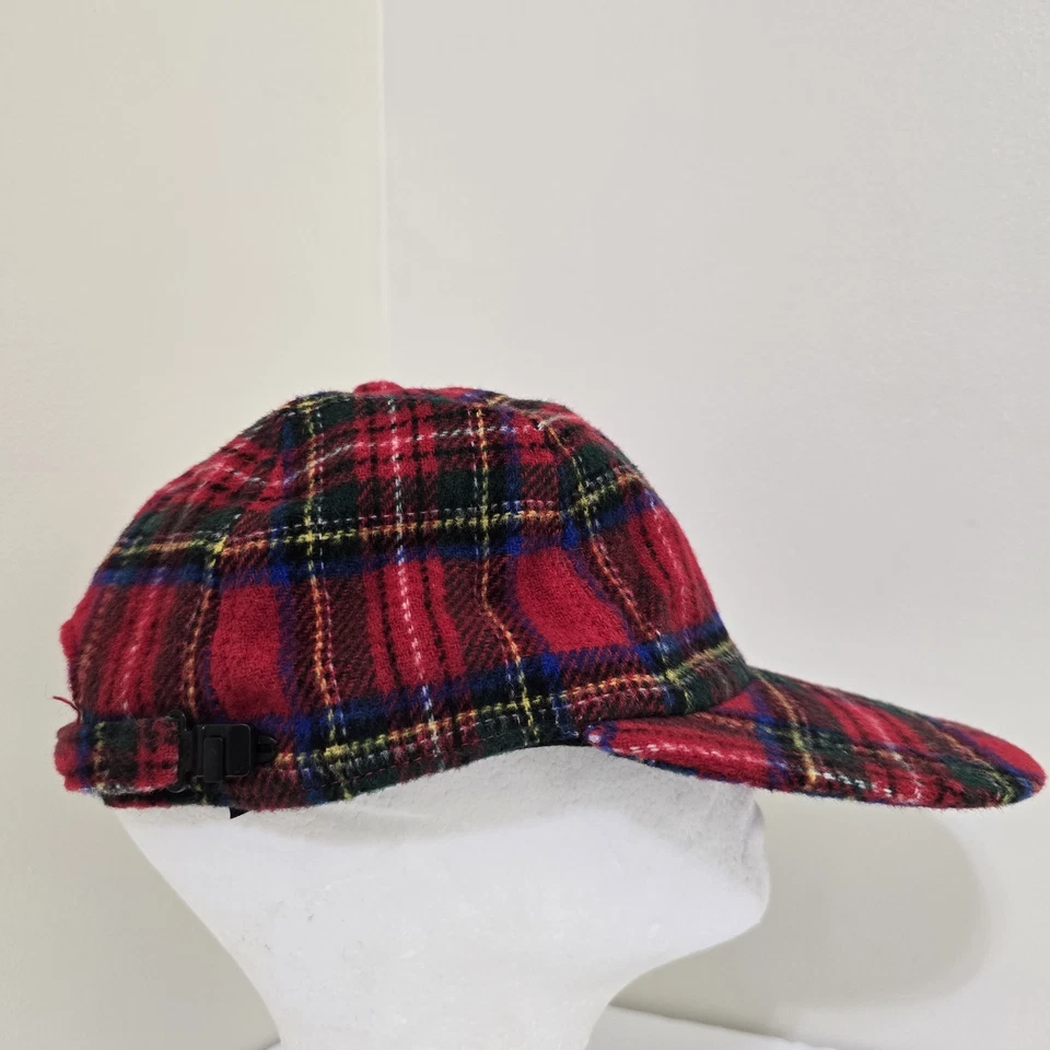Gorra de colección GAP talla S/M tartán a cuadros cremallera trasera mezcla de lana roja franela clásica Foto 3 de 4