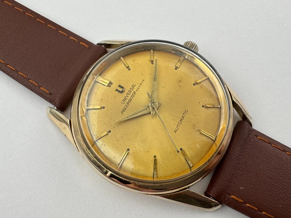 UNIVERSAL GENEVE Polerouter "FRANKEN" Chapado en Oro Cal 218-2 Automático - 34 mm Foto 3 de 4