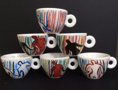 Illy Cappuccino Tassen Collection 1997  Il ballo del caffe  Set Sammlerzustand