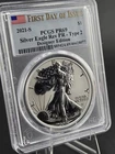 U.S. Mint 2021-S American Silver Eagle Rev Proof Type 2 PCGS PR69 FDOI