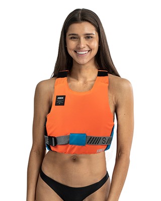 Jobe Rental Short orange blu Life Vest Kurze Schwimmweste Jetski Wasserski Weste