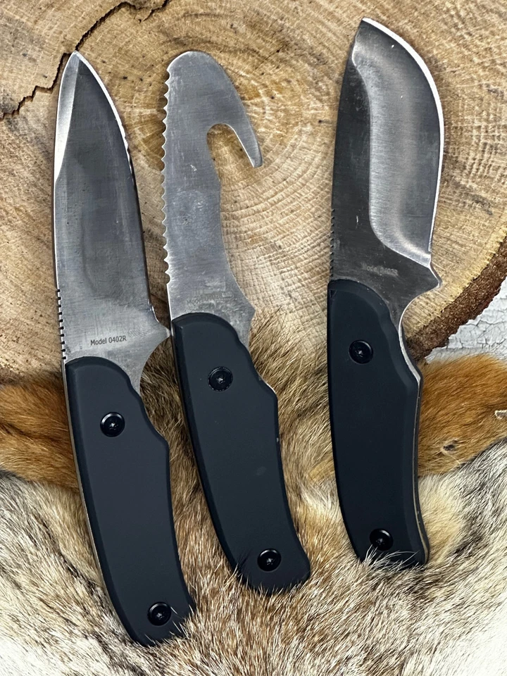 RARO Juego de cuchillos de hoja fija de caza Browning RMEF de 3 piezas con estuche 0402R Foto 4 de 4