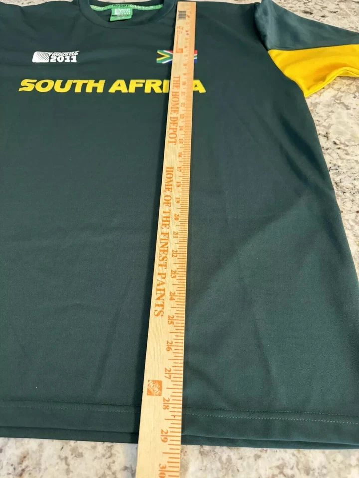 Южная Африка регби чемпионата мира 2011 рубашка мужской зеленый короткий рукав размер 2XL 3XL - Изображение 3 из 4
