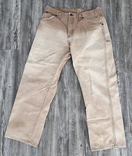 VTG Y2K Men's Dickies Canvas Carpenter Skate Pants Faded Khaki 34x30 Brown