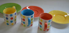 Whittard 3 Multicolored Espresso Small Coffee Cups