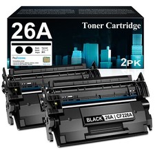 2-Pack 26A CF226A Toner with Chip for HP 26A M426fdw M402n M402dne M402dw