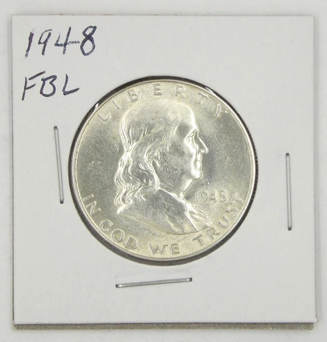 1948 Franklin Half Dollar, AU/BU, Full Bell Lines, Silver
