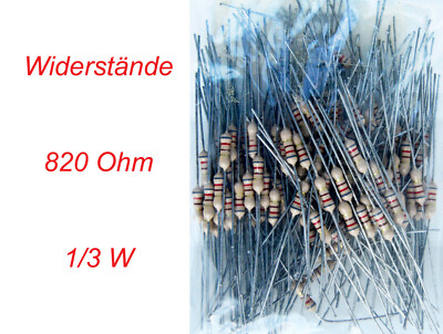 Resistors, 820Ω (820 Ohm), 1/3 Watt, 50 Count - New.