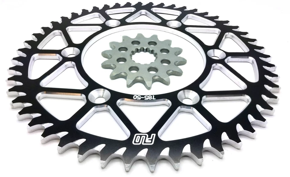 YAMAHA YZ250 YZ450F Sprocket Set / Chain Combo Kit Gold Motocross Black 49/13T - Image 2 of 4