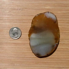 Agate Geode Rock Slice End Cut Stone Polished Brown Crystal Cloud Banding 3.25"