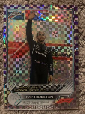 2022 Topps Chrome F1 #170 Lewis Hamilton Purple Checkered Flag Refractor #/199