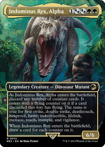 【インドミナス・レックス】EPOCH JURASSIC WORLD GEMカード Indominus Rex, Alpha R Regular #14 | REX Jurassic World Collection