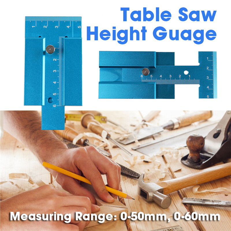 Woodworking Tool Table Saw Height Gauge Adjustable Ruler Trimming