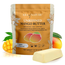 Organic Unrefined Raw MANGO BUTTER BLOCK Bulk, Skin Moisturizing, Use Alone o...