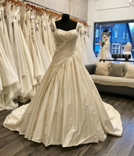 Elegant Boho Satin Wedding Dresses with Court Train A Line Bridal Gowns