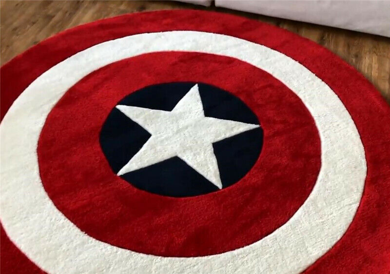The Avengers Captain America Shield Area Rug Carpet Door Mats Non-slip Pad Round Klasyczne obfite