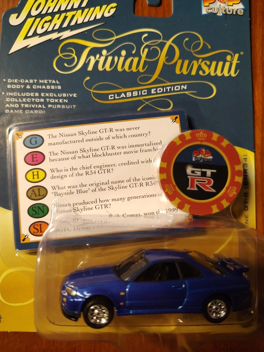 Johnny Lightning Trivia Pursuit 1999 Nissan Skyline GT-R R34 Blue Pop  Culture 🆕 | eBay