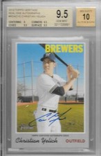 2019 TOPPS HERITAGE REAL ONE AUTOGRAPH #ROA-CYE CHRISTIAN YELICH  BGS 9.5