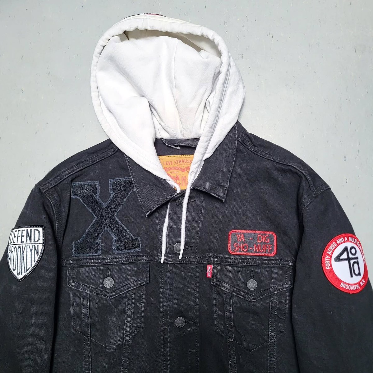 2018 LEVIS x SPIKE LEE Trucker Jacket Black Denim Type 3 Jean Sz L