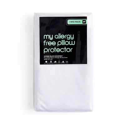NIP Bloomingdale's My Allergy Free Pillow Protector Pack of Two White 
